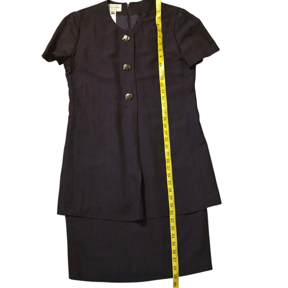 Evan-Picone Linen Blend Dress VTG 6 Elephant Buttons Dark Academia Witchy - Picture 9 of 10
